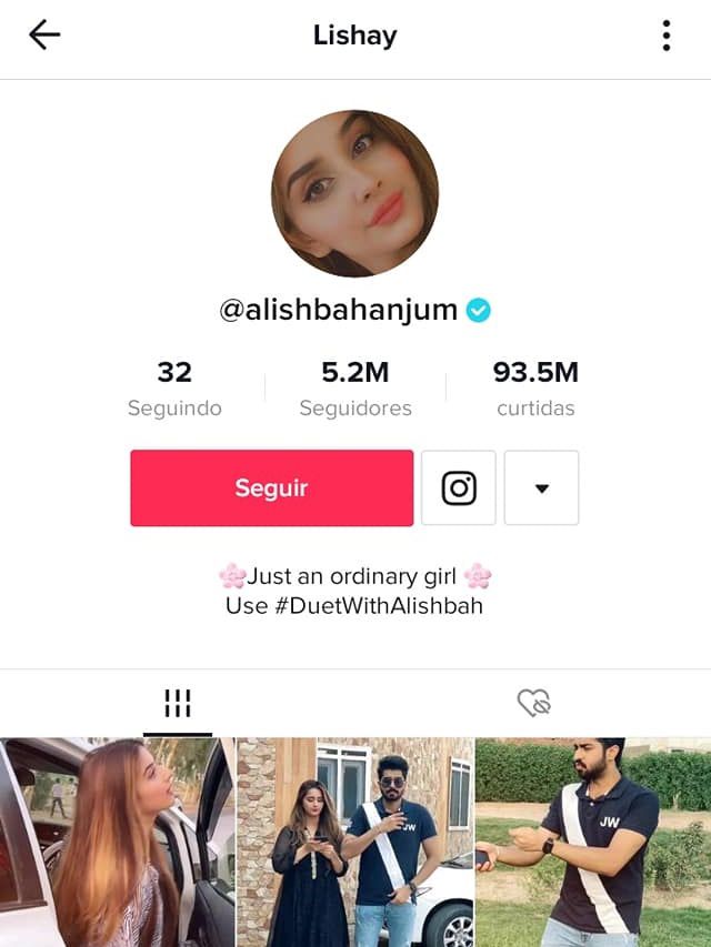 A conta verificada do TikTok é representada pelo símbolo azul ao lado do nome de usuário (Captura de tela: Ariane Velasco)