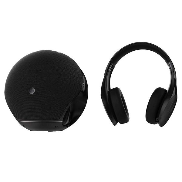 Caixa de Som Motorola Sphere Plus 2 em 1 Bluetooth Speaker com Fone de Ouvido - Preto