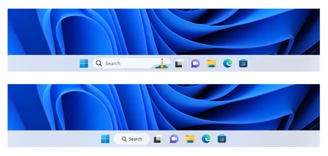 A barra de pesquisas está aparecendo em dois modelos diferentes (Imagem: Reprodução/Microsoft)