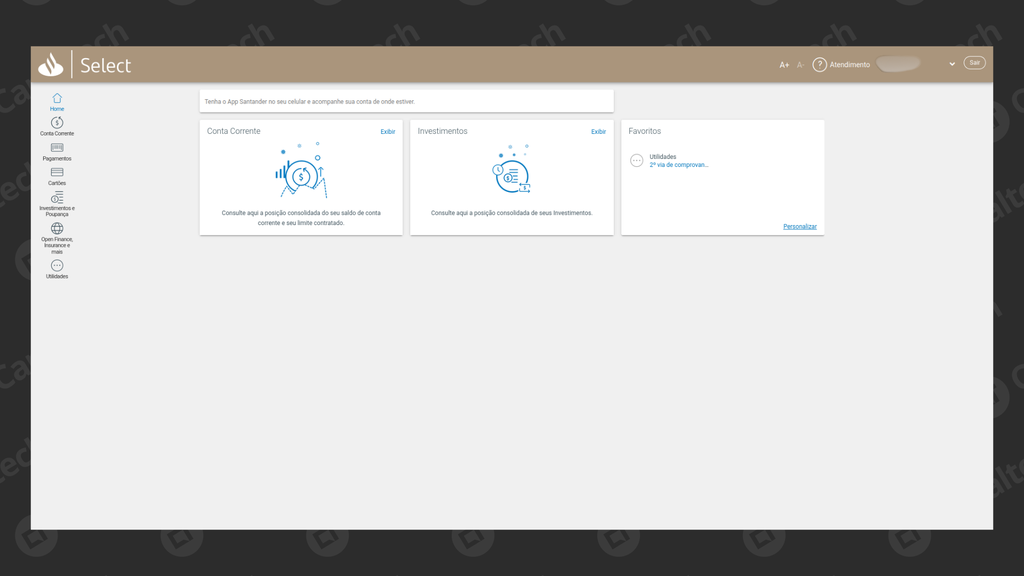 Clientes conseguem acessar serviços bancários pelo internet banking do Santander nesta sexta (5) (Imagem: Reprodução/Arquivo pessoal)