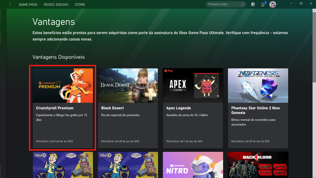 Crunchyroll Premium chega às Vantagens do Xbox Game Pass Ultimate