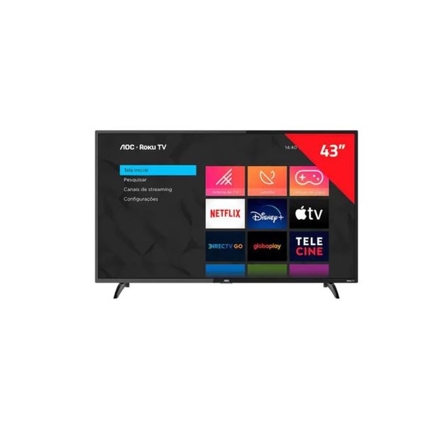 AOC Roku TV Smart TV LED 43 Full HD com Wi-fi,Controle Remoto com Atalhos