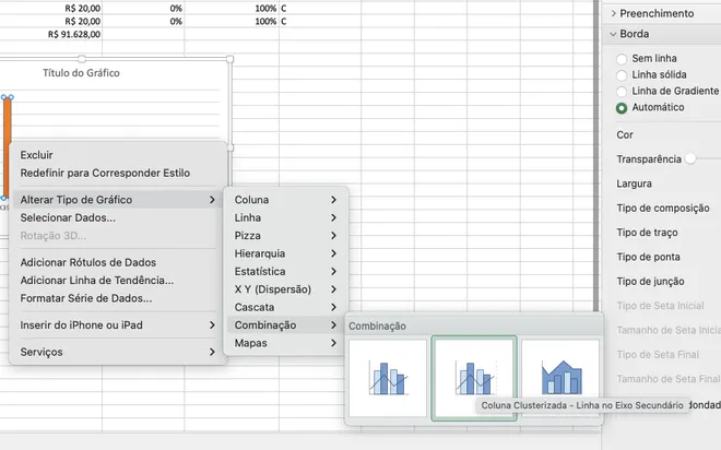 Configure o gráfico para obter a curva ABC no Excel (Imagem: Captura de tela/Thiago Furquim/Canaltech)