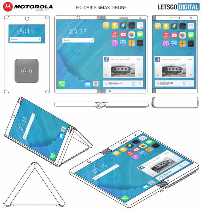 Motorola registra patente de smartphone com tela dobrável