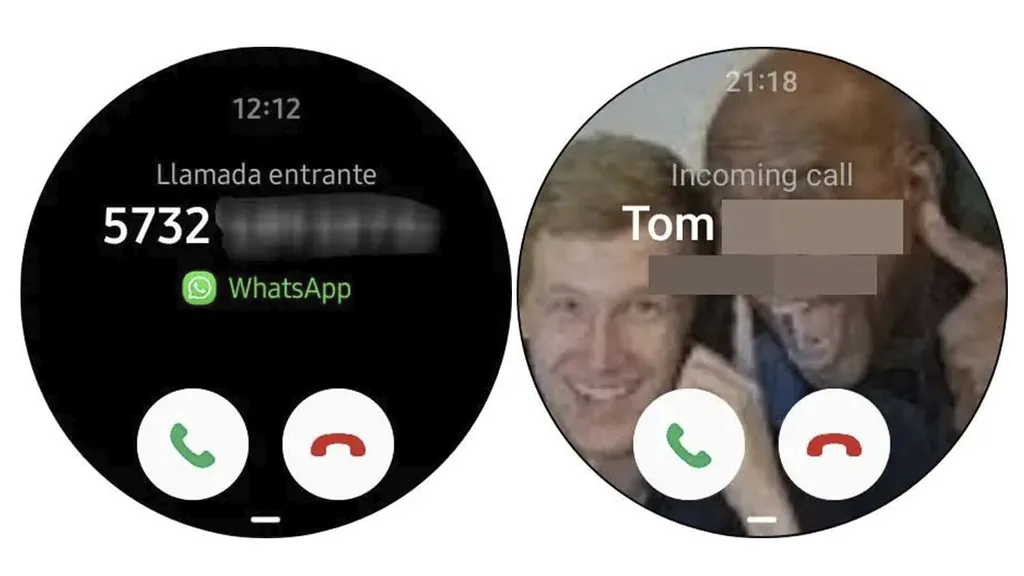Em uma interface, o ícone do WhatsApp é exibido, enquanto na outra aparece como chamada comum (Imagem: Reprodução/Reddit)