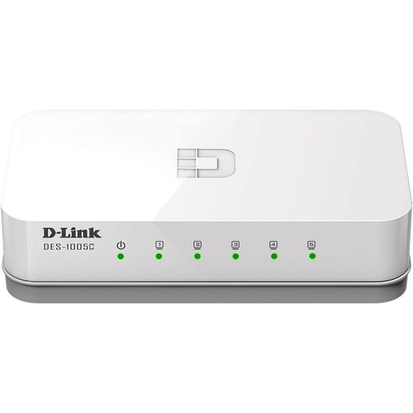 Switch 5 Portas Fast-Ethernet D-Link DES-1005C Branco