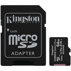 Cartão de Memória Kingston Canvas Select Plus MicroSD 64GB Classe 10 com Adaptador, para Câmeras Automáticas / Dispositivos Android - SDCS2/64GB [CUPOM]