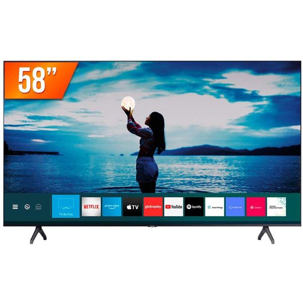 [FRETE GRÁTIS!] Smart TV LED 58" 4K UHD Crystal Samsung UN58TU7020GXZD, Visual Livre de Cabos, Bluetooth, Processador Crystal 4K, 2 HDMI, 1 USB