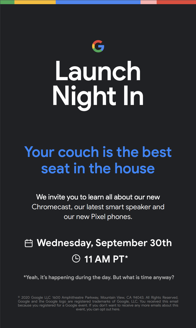 Convite do Google para evento no dia 30 de setembro (Imagem: Divulgação/Google)