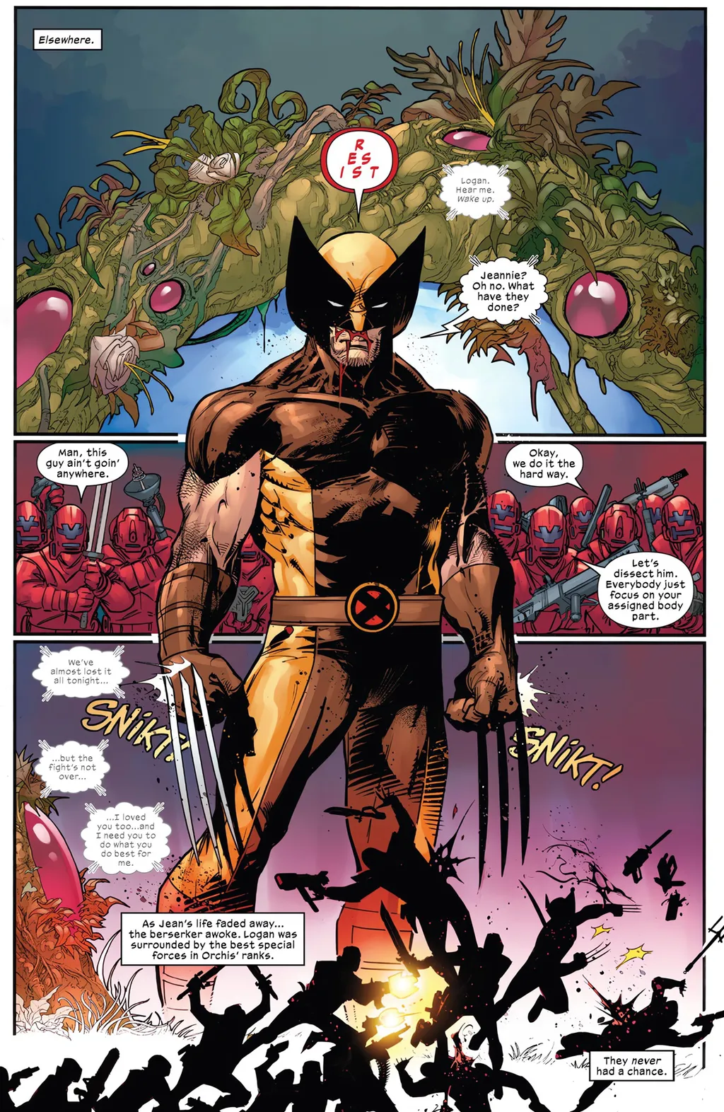 Jean Grey, antes de morrer, também diz que amou Wolverine (Imagem: Reprodução/Marvel Comics)