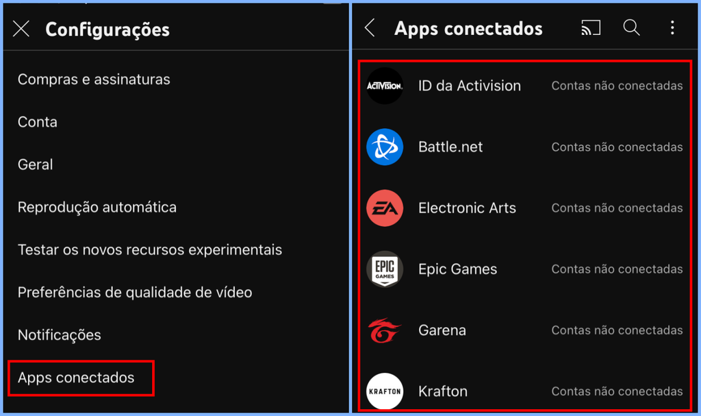 Você pode remover aplicativos suspeitos da sua conta do YouTube a qualquer momento (Imagem: Captura de tela/Fabrício Calixto/Canaltech)