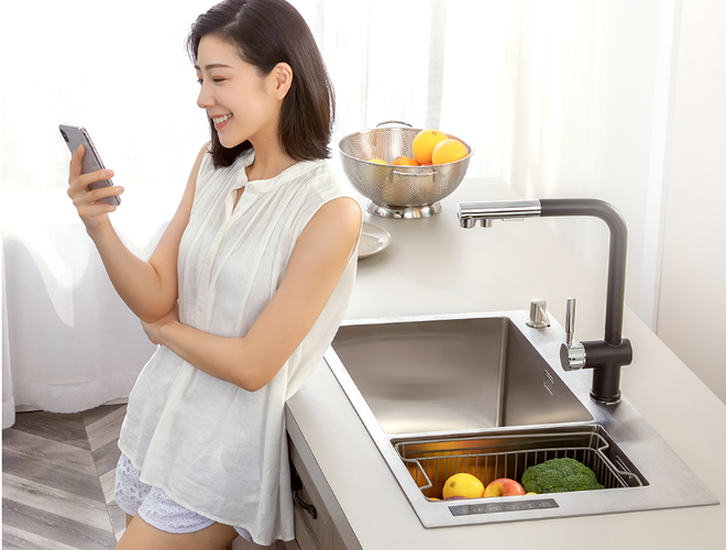 Pia da Xiaomi é capaz de higienizar automaticamente os alimentos (Foto: Divulgação/Xiaomi)