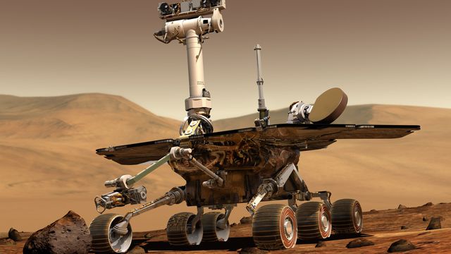Sonda orbital da NASA avista rover Opportunity quietinho em Marte