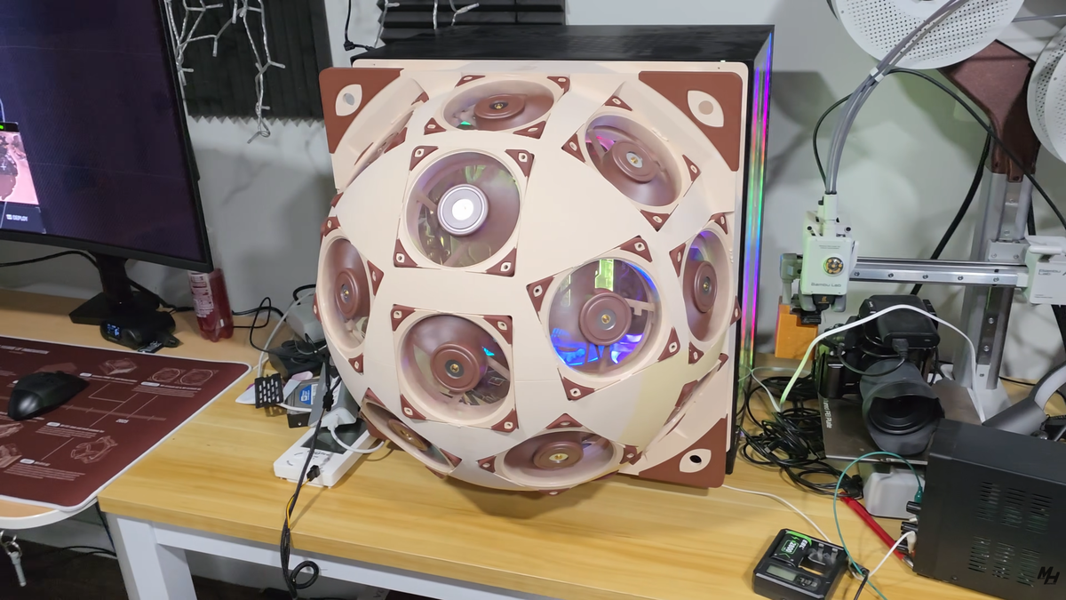 Domo com 15 fans da Noctua é uma tampa de gabinete que derruba 20 °C da CPU