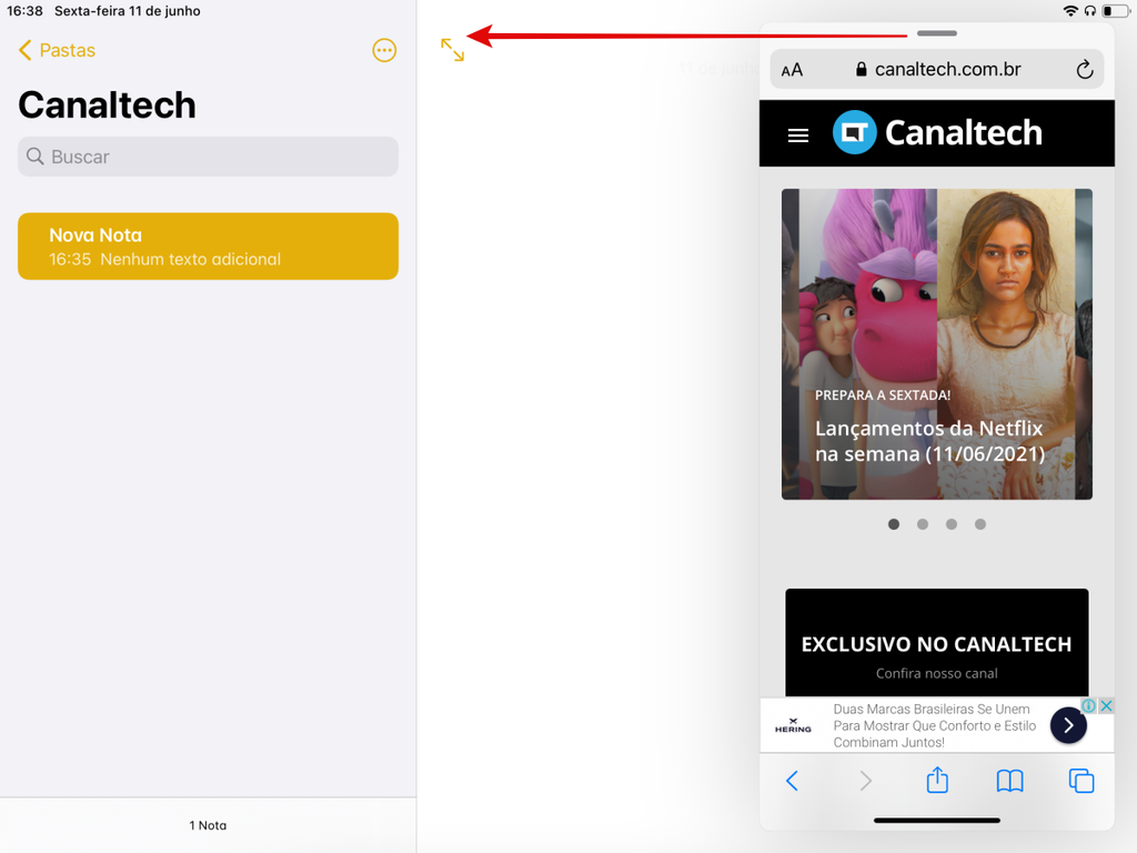 Mova o app para o canto oposto caso deseje visualizar melhor uma parte da tela - Captura de tela: Thiago Furquim (Canaltech)