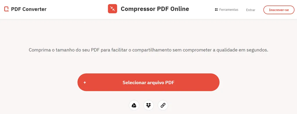 Site PDF Converter traz também o recurso de comprimir arquivos PDF