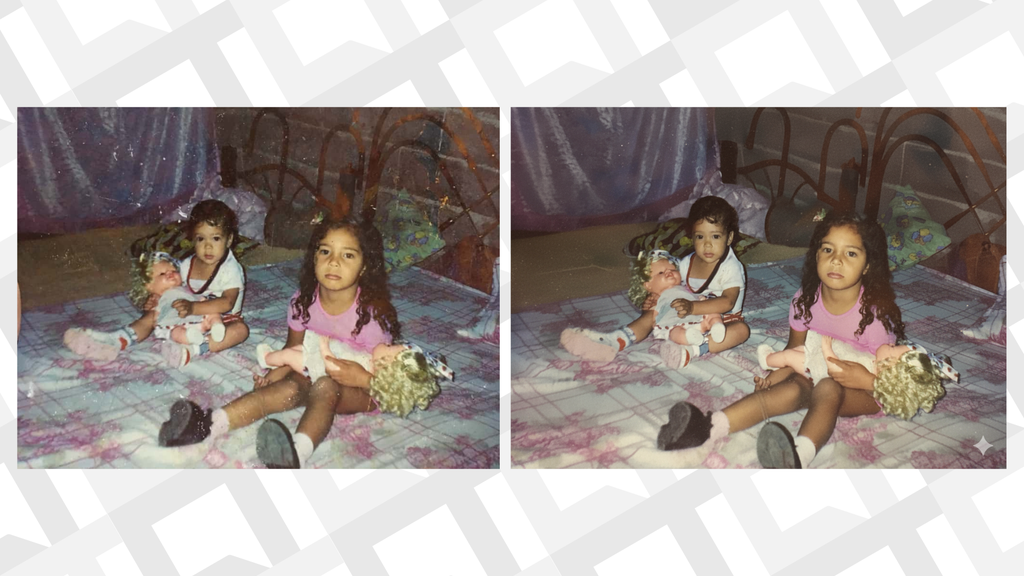 Antes e depois de imagem restaurada pelo Gemini