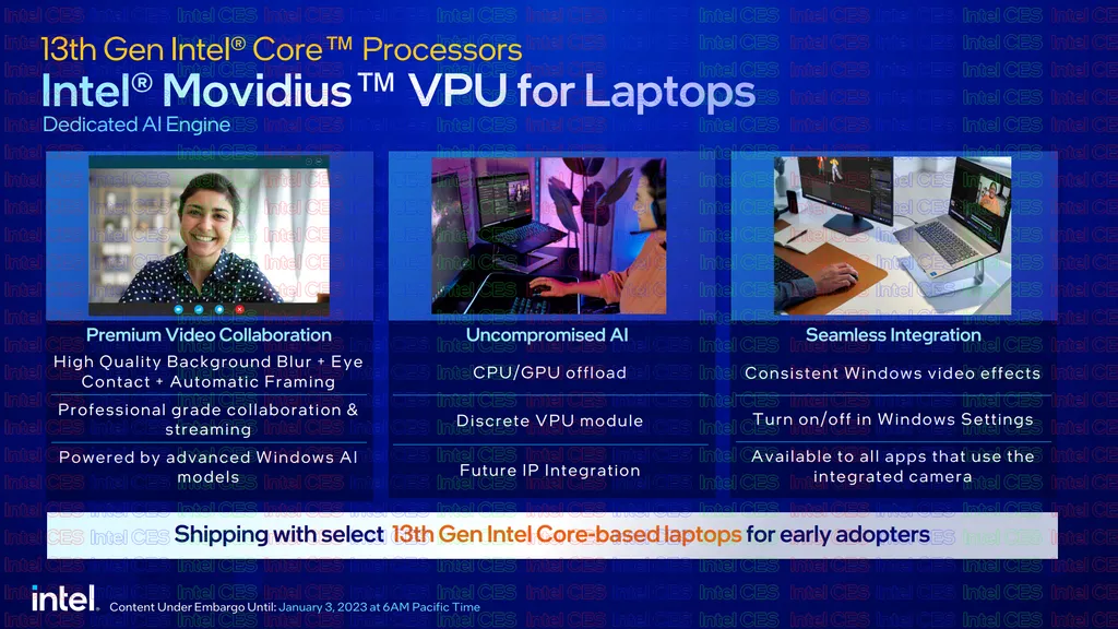 Antes disponível apenas em câmeras inteligentes, a VPU Intel Movidius chega aos notebooks para focar no processamento de Inteligência Artificial (Imagem: Intel)