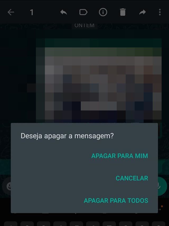 O WhatsApp permite apagar mensagens em até 8 minutos (Captura de tela: Ariane Velasco)
