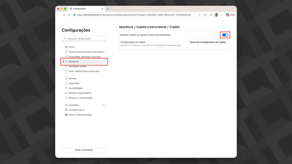 Desativar Copilot no Microsoft Edge