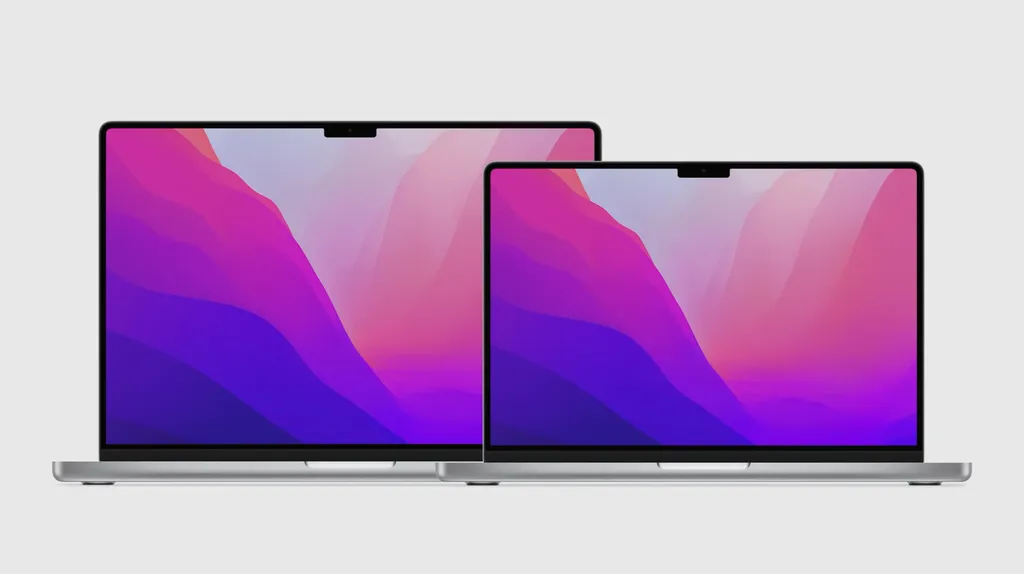 Novos MacBook Pro de 14 e 16 polegadas devem manter o visual do modelos com M1 Pro e M1 Max (Imagem: Divulgação/Apple)
