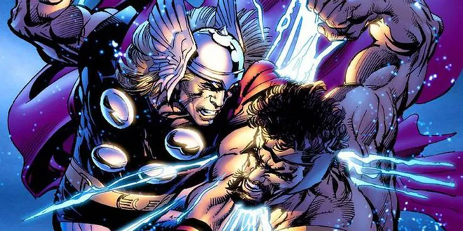 Thor e Hércules em uma de suas várias brigas (Imagem: Reprodução/Marvel Comics)