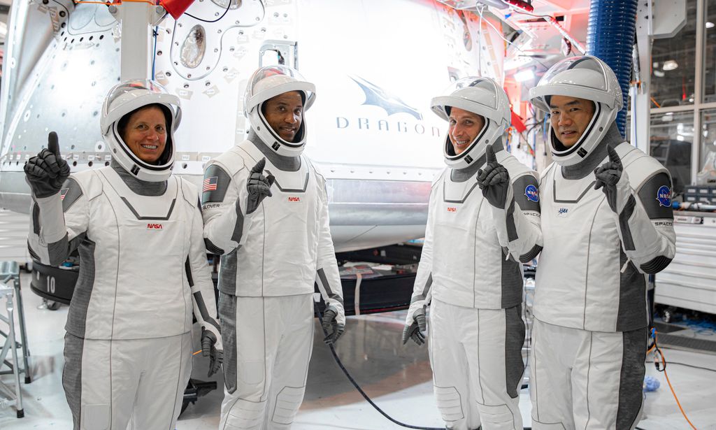 A tripulação da Crew-1 (Imagem: Reprodução/SpaceX)