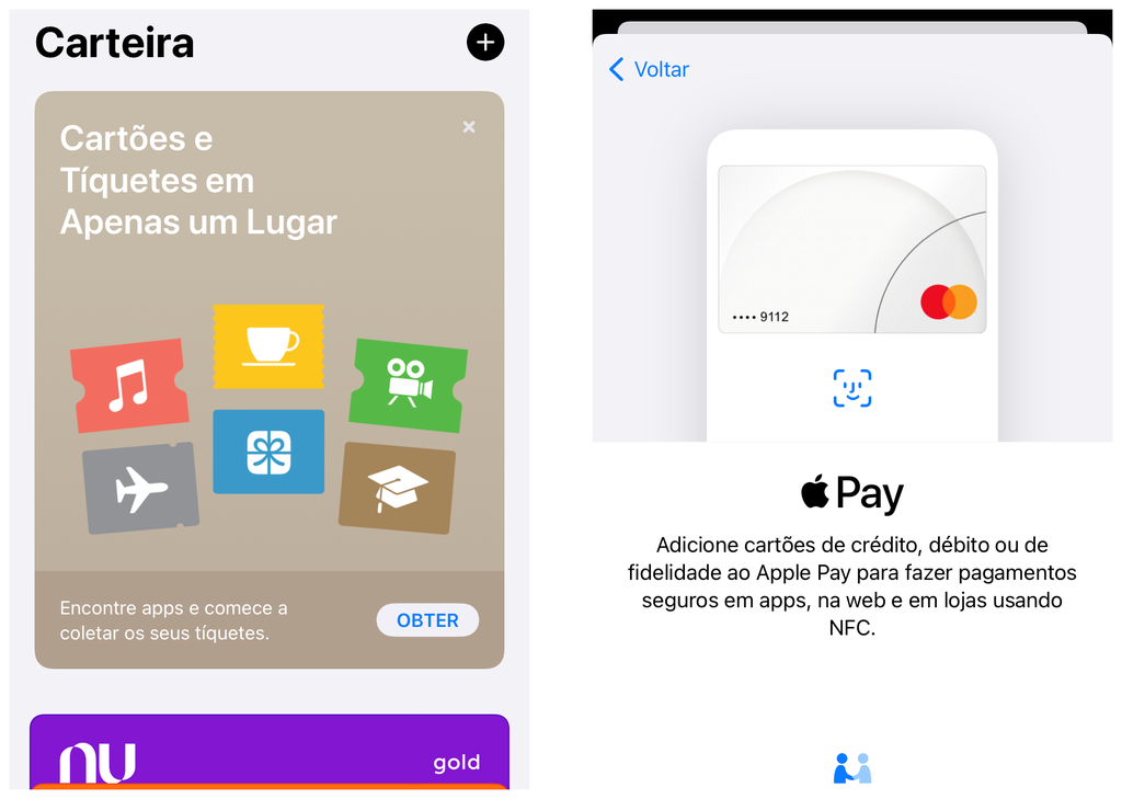 Cadastre cartões de crédito e débito para usá-los no iPhone com o Apple Pay (Captura de tela: Thiago Furquim)