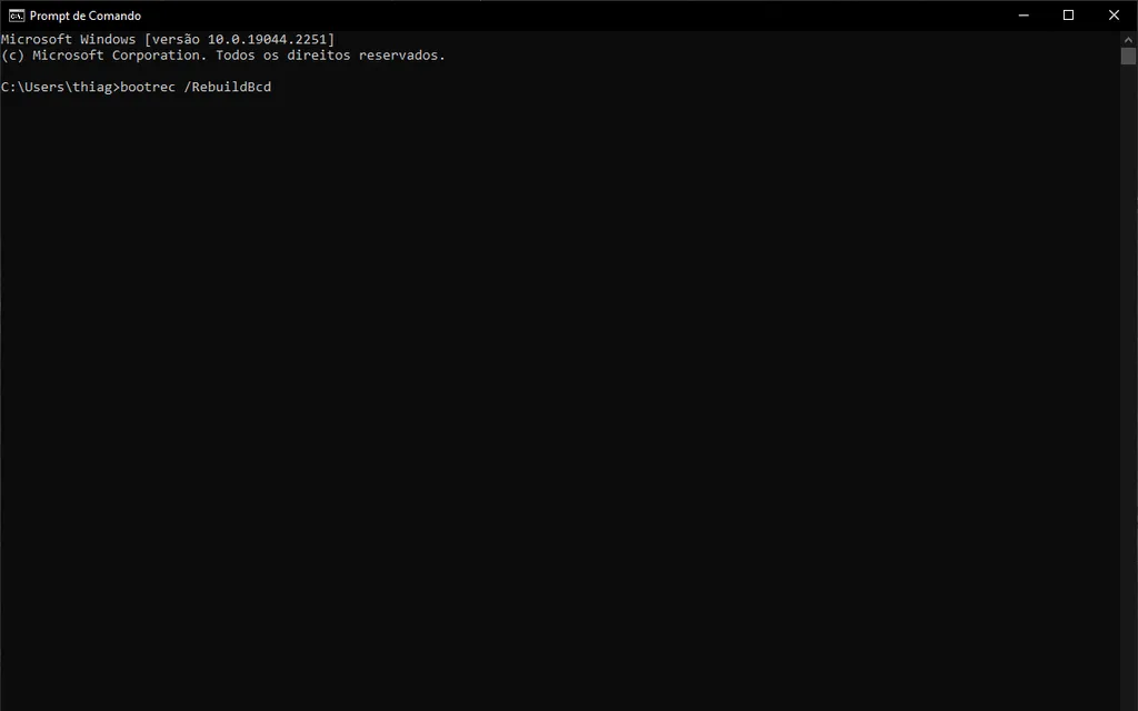 Insira os comandos indicados no Prompt de Comando do Windows (Captura de tela: Thiago Furquim/Canaltech)