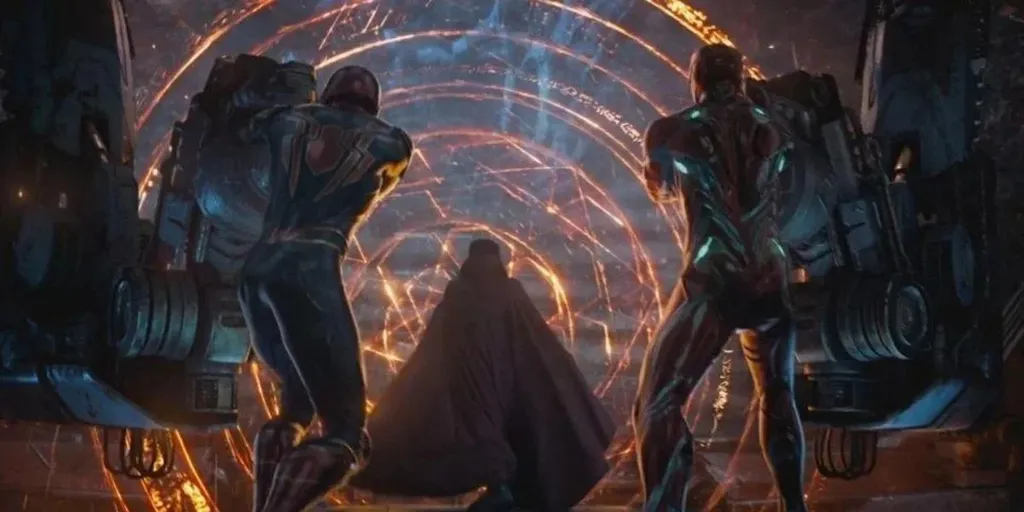 Os Escudos de Seraphim foram o que salvaram os heróis na primeira luta contra Thanos em Titã (Imagem: Reprodução/Marvel Studios)