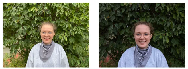 Aparelho da Apple (esquerda) ganhou maior nota em selfies do DXOMARK (Imagem: DXOMARK)