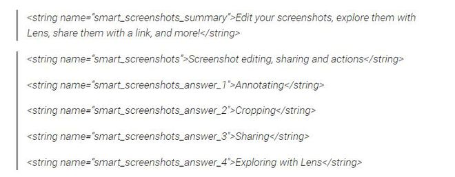 O código para explorar screenshots com o Google Lens / Crédito: 9to5Google