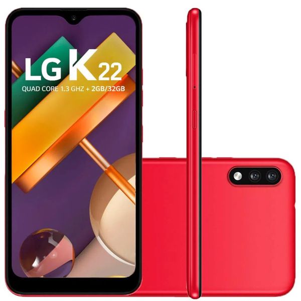 Smartphone LG K22 LMK200BMW 2GB 32GB Câmera Dupla 13Mp+2Mp Vermelho