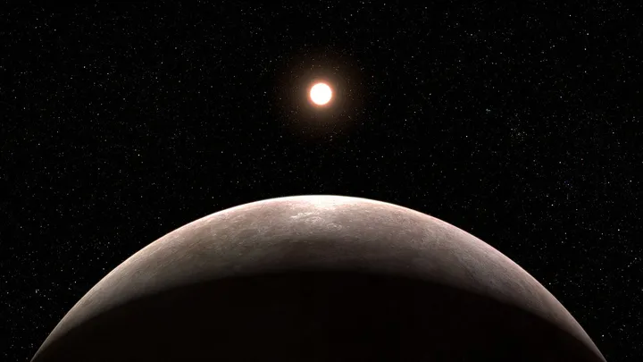 Representação do exoplaneta LHS 475 b (Imagem: Reprodução/NASA, ESA, CSA, L. Hustak (STScI))
