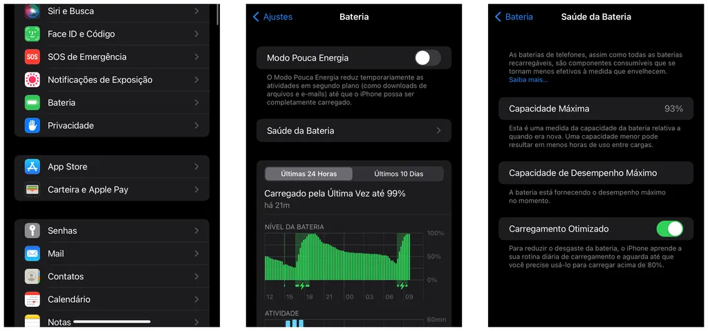 Acesse um gráfico com os apps que mais consomem bateria no seu iPhone (Imagem: Thiago Furquim)
