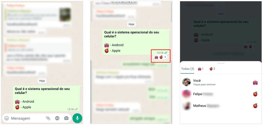 Saiba como criar enquetes com emojis no WhatsApp (Captura de tela: André Magalhães)