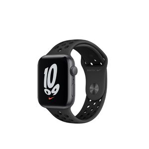 Apple Watch Nike SE GPS, 44mm Caixa cinza-espacial de alumínio Pulseira esportiva Nike Cinza-carvão/preto