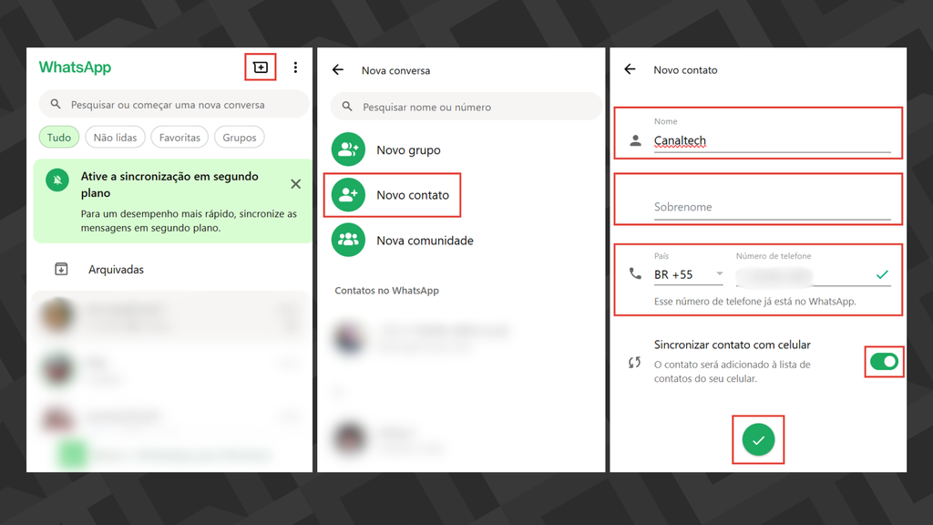Dá para salvar contatos pelo WhatsApp Web