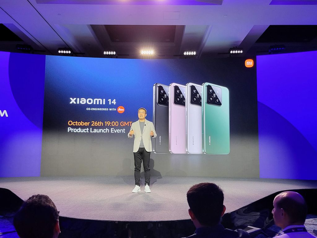 Xiaomi subiu ao palco do Snapdragon Summit 2023 para apresentar o Xiaomi 14 com Snapdragon 8 Gen 3 (Imagem: Wallace Moté/Canaltech)