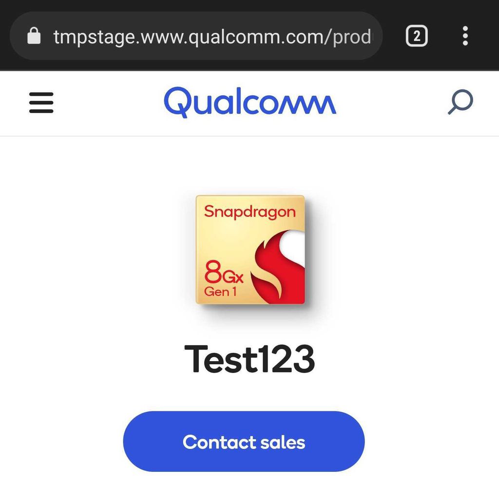 O logo do Snapdragon 8Gx Gen 1 foi encontrado em uma versão de testes do site da Qualcomm, e ainda não se sabe a que dispositivos a novidade será destinada (Imagem: Reprodução/Qualcomm)