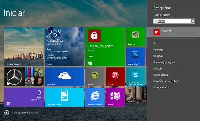 Windows 8.1 trouxe de volta o botão Iniciar (Imagem: Reprodução/Microsoft)