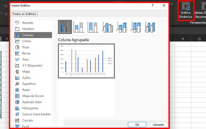 Crie os gráficos das tabelas dinâmicas para facilitar a sua visualização (Captura de tela: Matheus Bigogno)