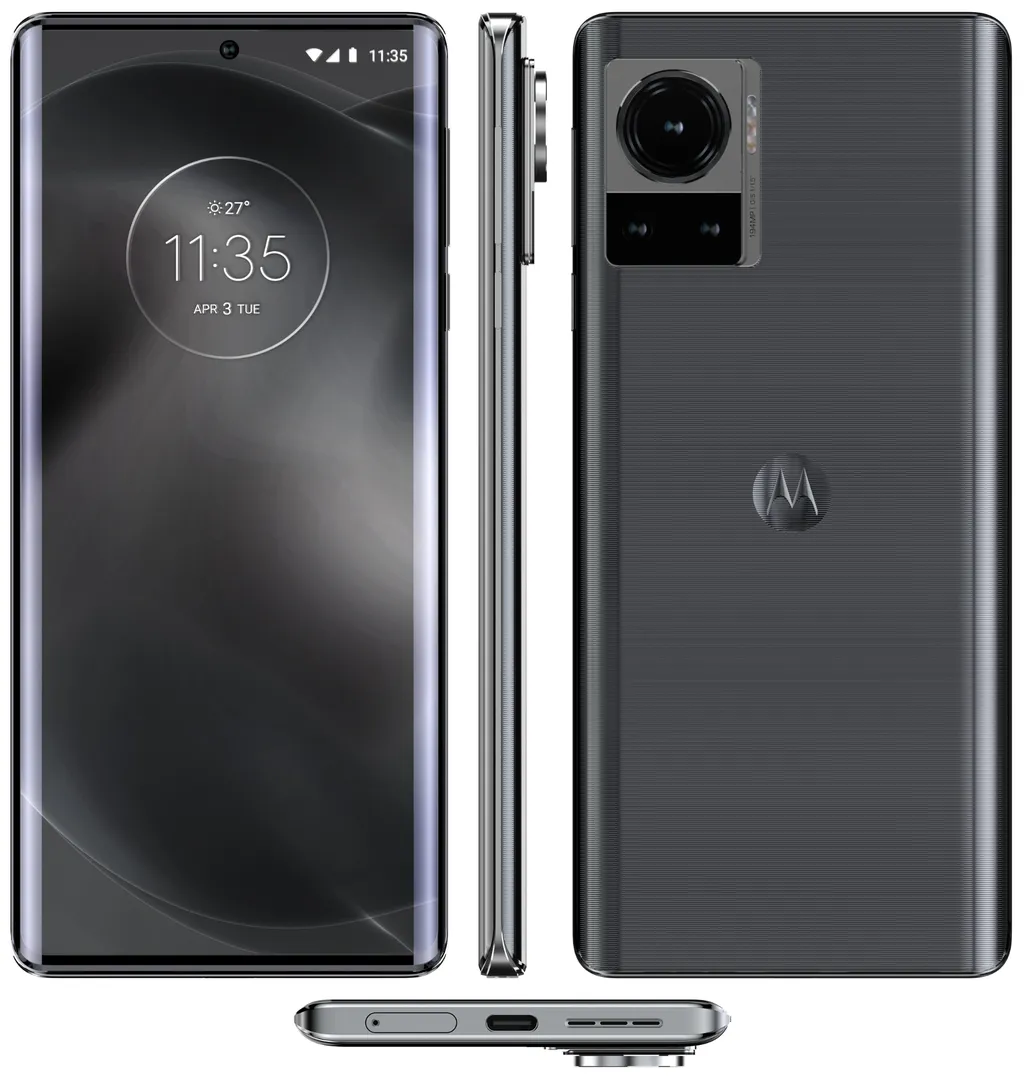 Vazamento revela visual completo do topo de linha Motorola Frontier, que terá especificações extremas (Imagem: Reprodução/Evan Blass)