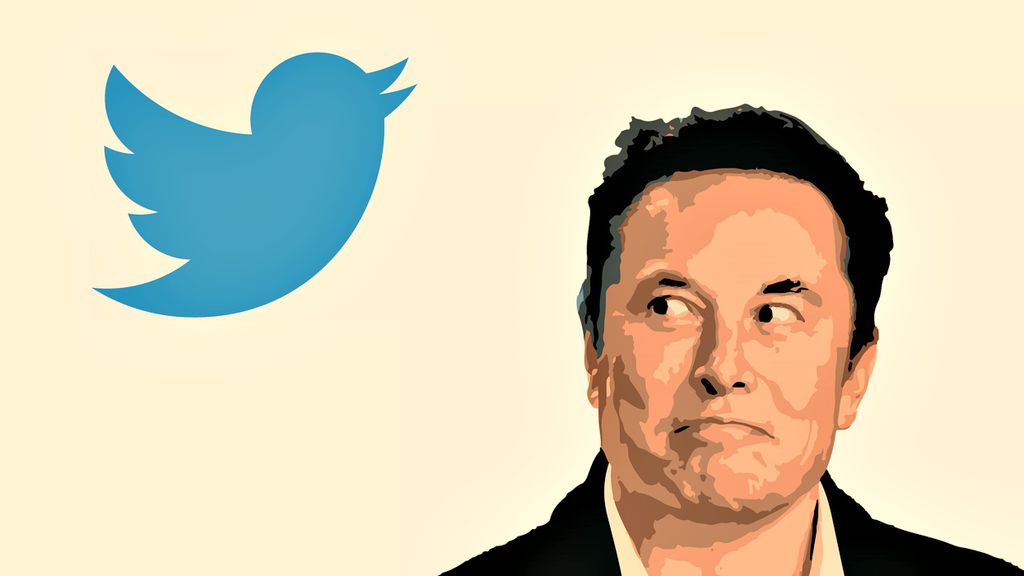 Foto de Elon Musk com o antigo logotipo do Twitter no canto esquerdo e fundo amarelo (Imagem: Pixabay/Montagem Canaltech)