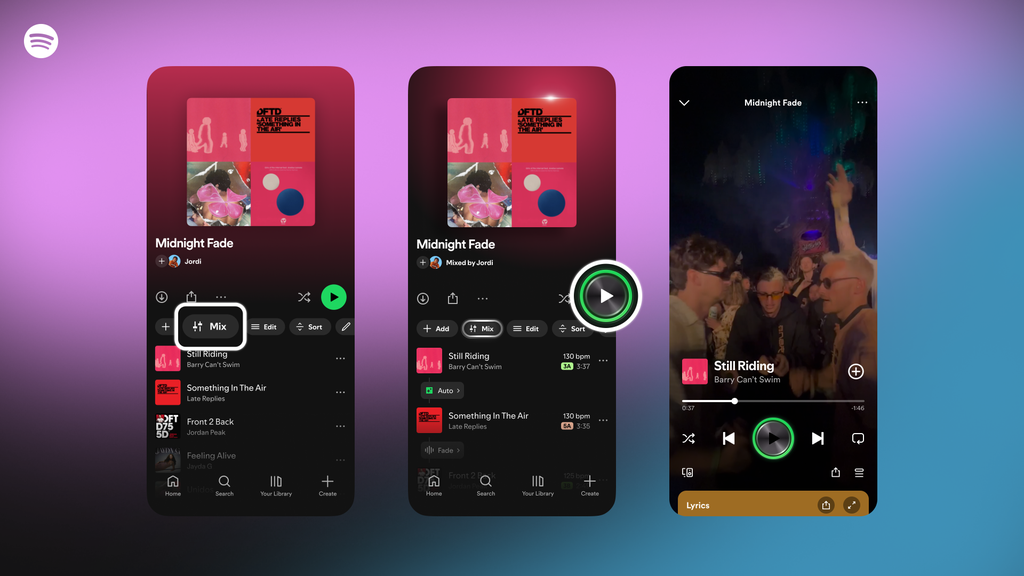 Spotify libera mix em playlists para personalizar músicas como se fosse um DJ (Imagem: Divulgação/Spotify)