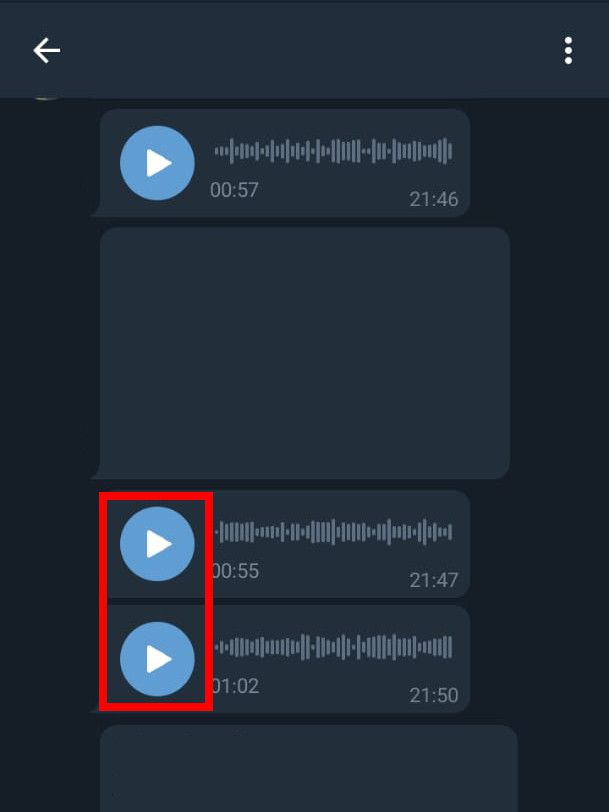 Abra uma conversa no Telegram e localize o áudio que você quer ouvir (Captura de tela: Matheus Bigogno)