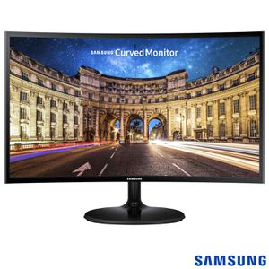 Monitor Curvo Samsung 24" FHD, HDMI, VGA, FreeSync, Preto, Série CF390