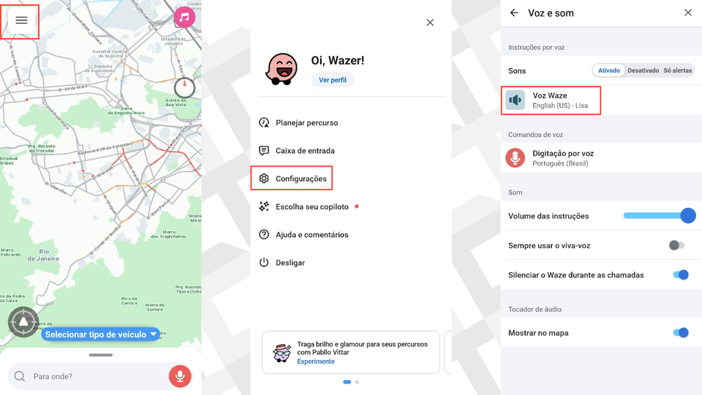 Como colocar a voz do Waze em português (Imagem: Captura de tela/Bruno De Blasi/Canaltech)