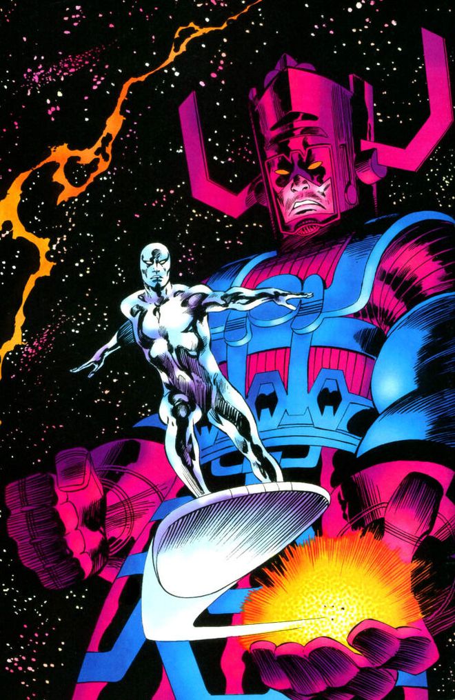 Galactus e o Surfista Prateado são dois personagens diretamente ligados ao Quarteto Fantástico (Imagem: Reprodução/Marvel Comics)