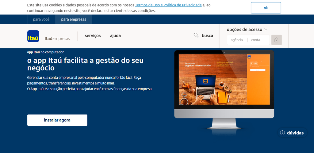 Aplicativo do Itaú para empresas (Captura de tela: Ariane Velasco)